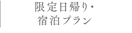 限定日帰り・宿泊プラン